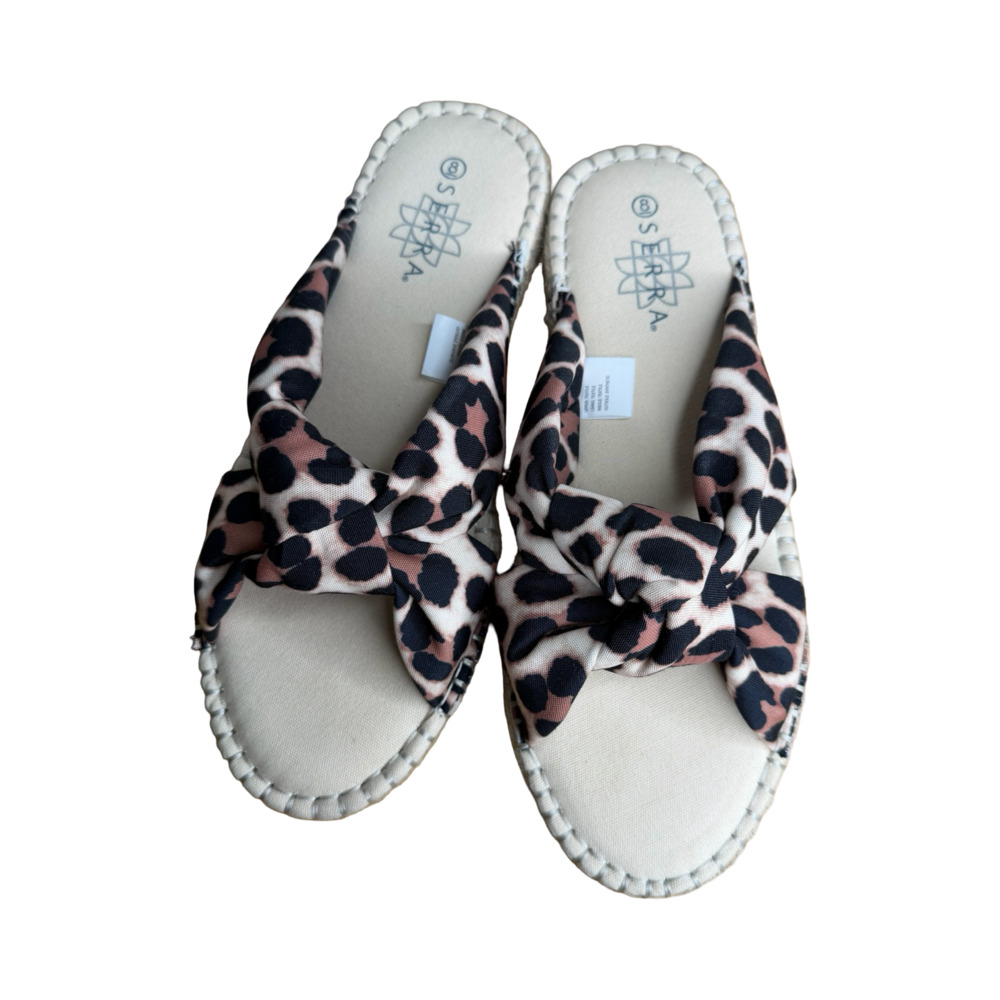 Serra Leopard Print Knotted Espadrille Slides Sz. 8 NWOT - Picture 5 of 5